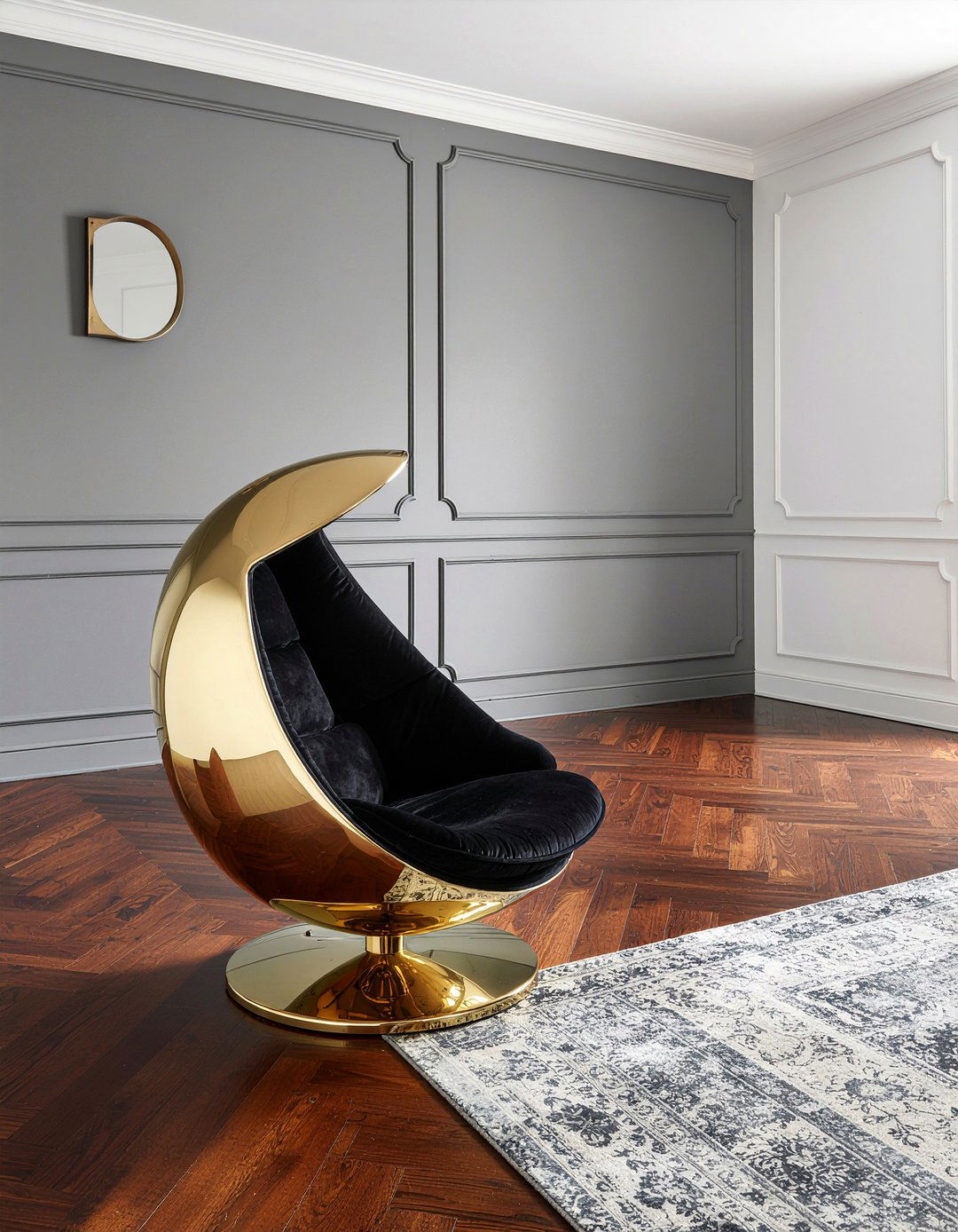 Gold Egg Chair - 30 living room egg chair ideas