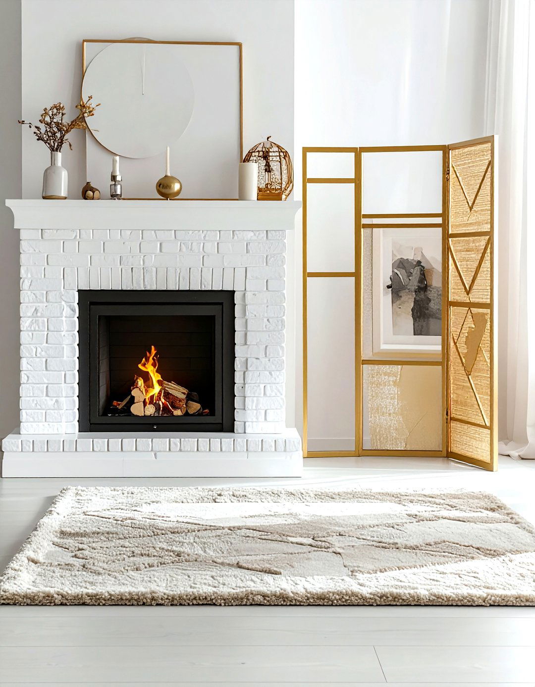 Gold Fireplace Screen - 30 gold decor ideas