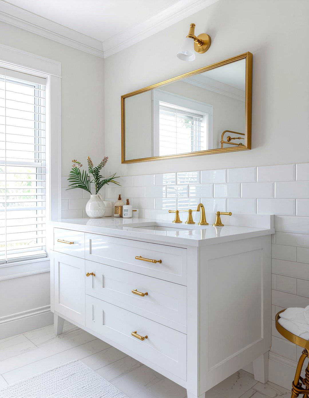 Gold Fixtures In White Bathroom - 30 resort bathroom ideas