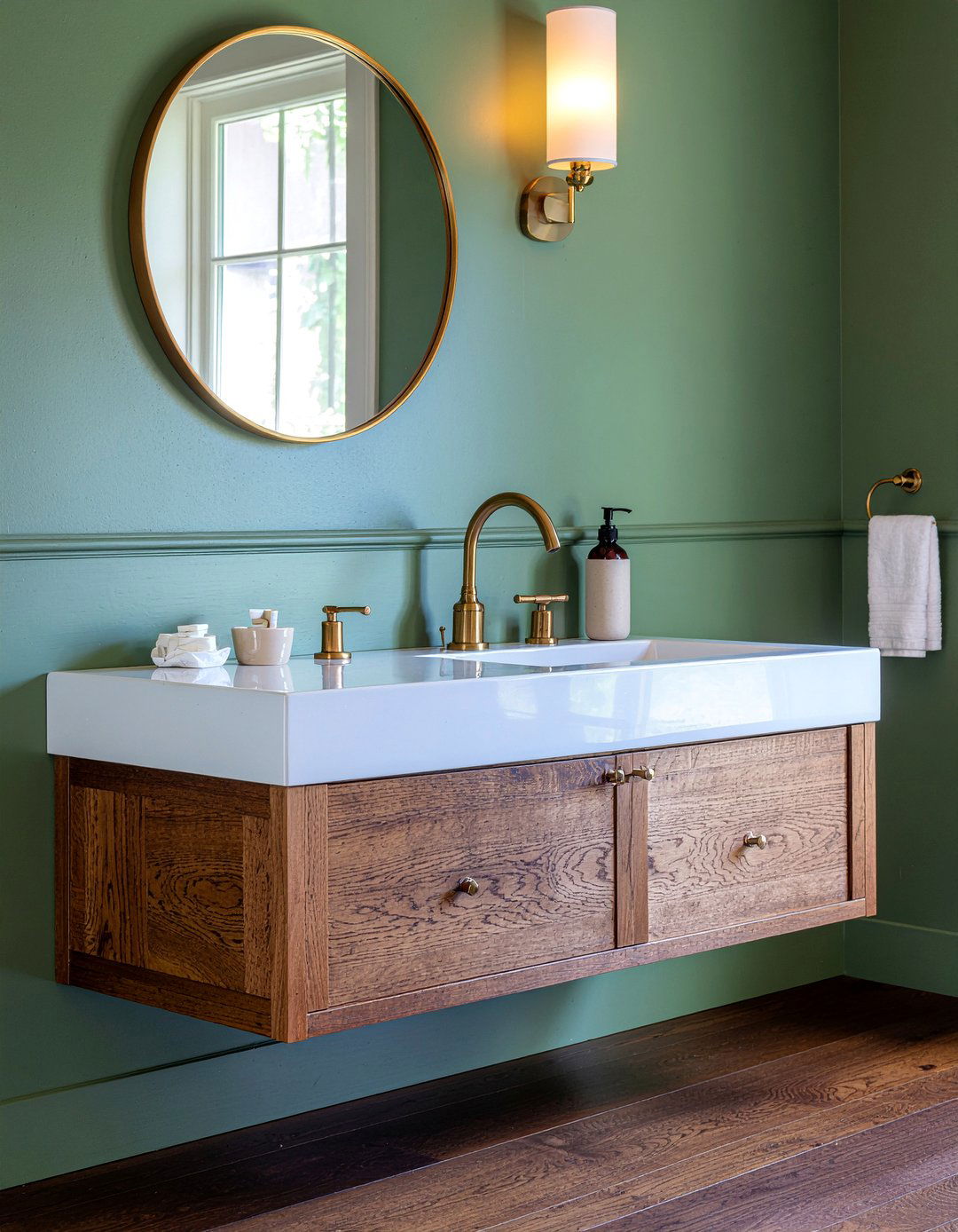 Gold Fixtures - 30 jungle bathroom ideas