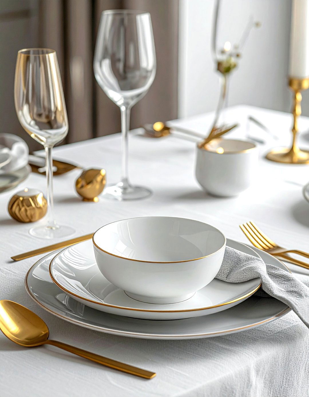 Gold Flatware Table Setting - 30 gold accent decor ideas