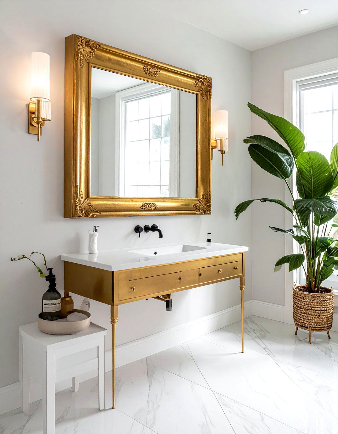 Gold Frame Bathroom Mirror - 30 updated classic bathroom ideas