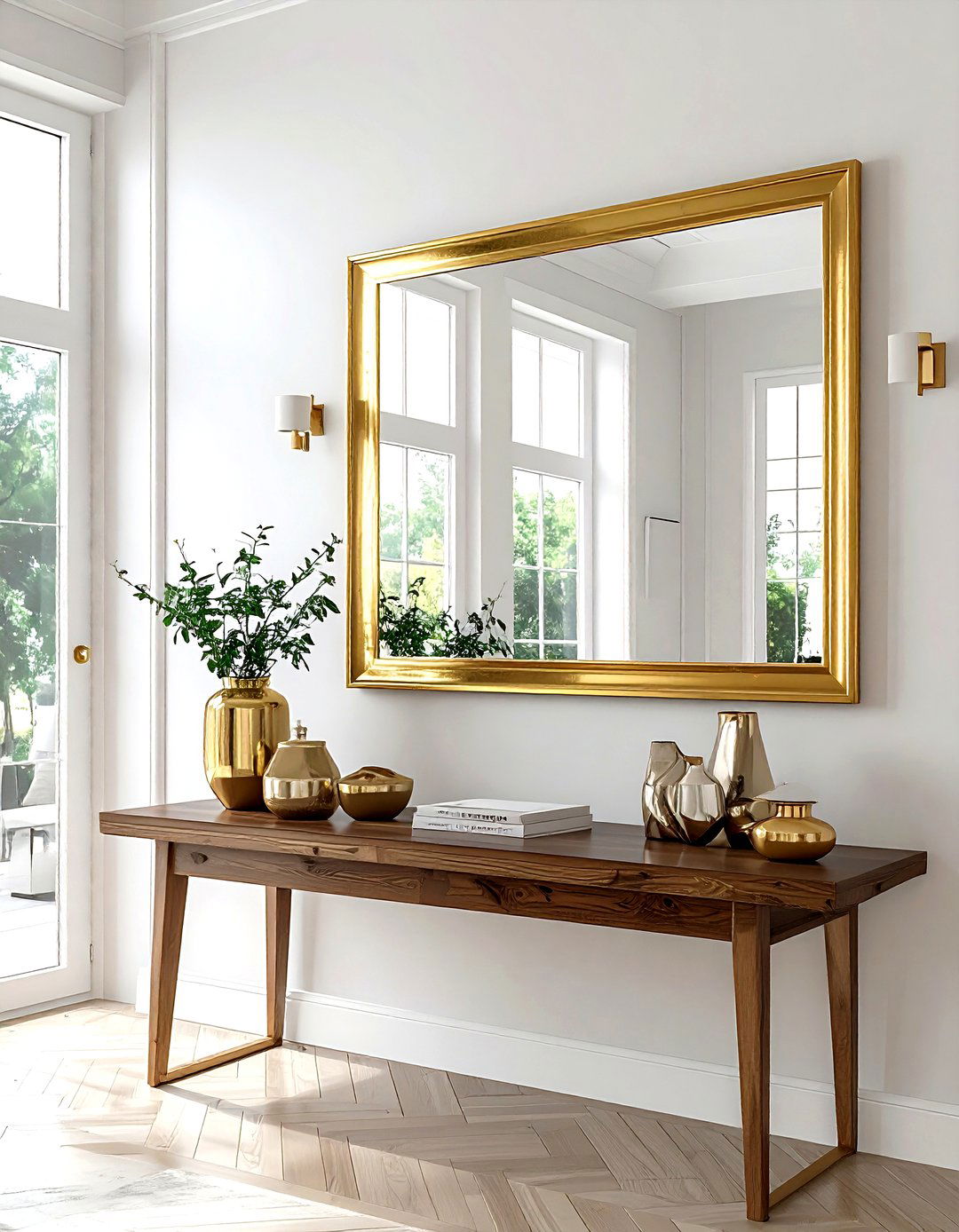 Gold Frame Mirror Living Room - 30 living room transitional furniture ideas