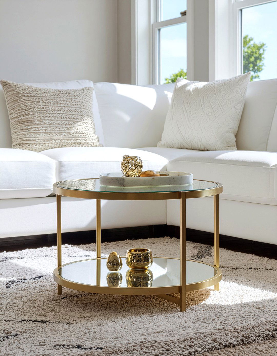 Gold Glass Nesting Tables - 30 living room nesting tables
