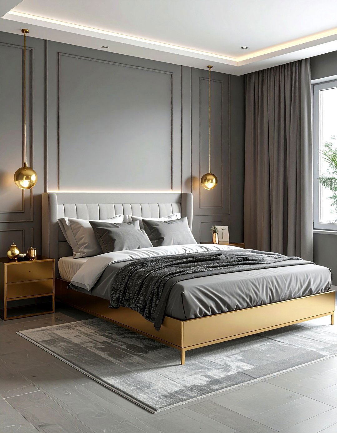 Gold Gray Bedroom - 30 minimalist gray bedroom ideas