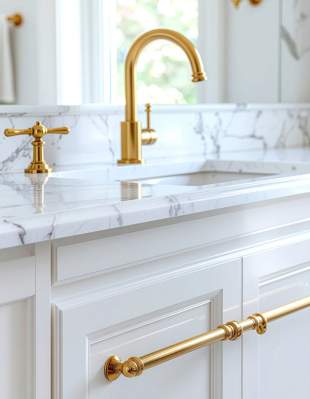 Gold Hardware - 30 bathroom improvement ideas
