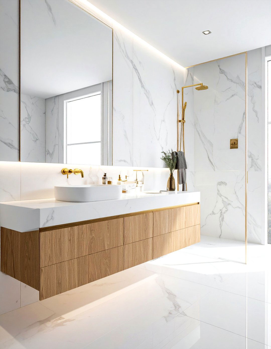 Gold Hardware - 30 bathroom wow factor ideas