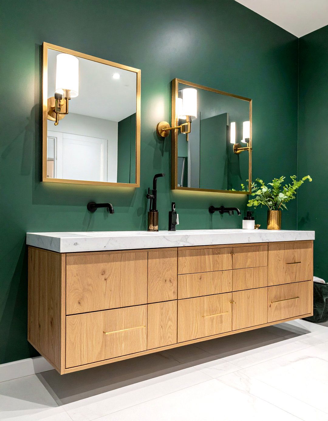 Gold Hardware Bathroom - 30 emerald green bathroom ideas