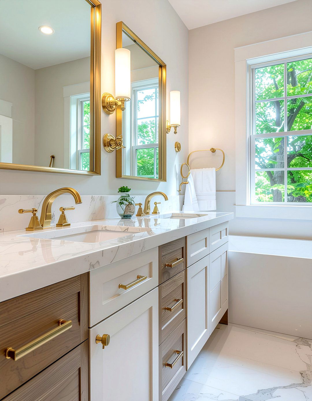 Gold Hardware Bathroom - 30 glam bathroom ideas