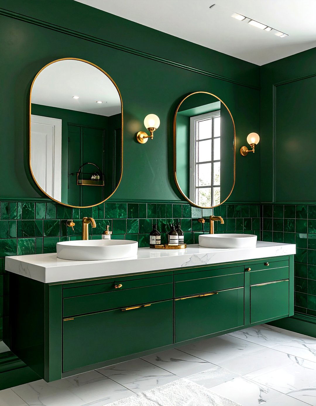 Gold Hardware Emerald Bathroom - 30 emerald and white bathroom ideas