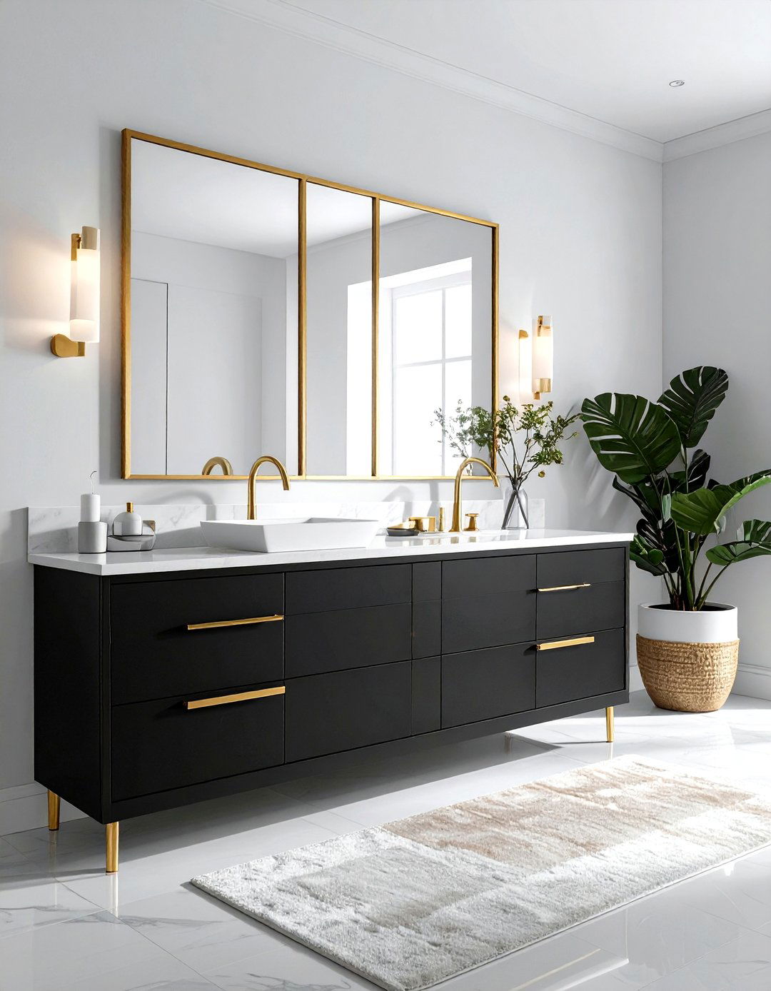 Gold Hardware Vanity - 30 single vanity ideas