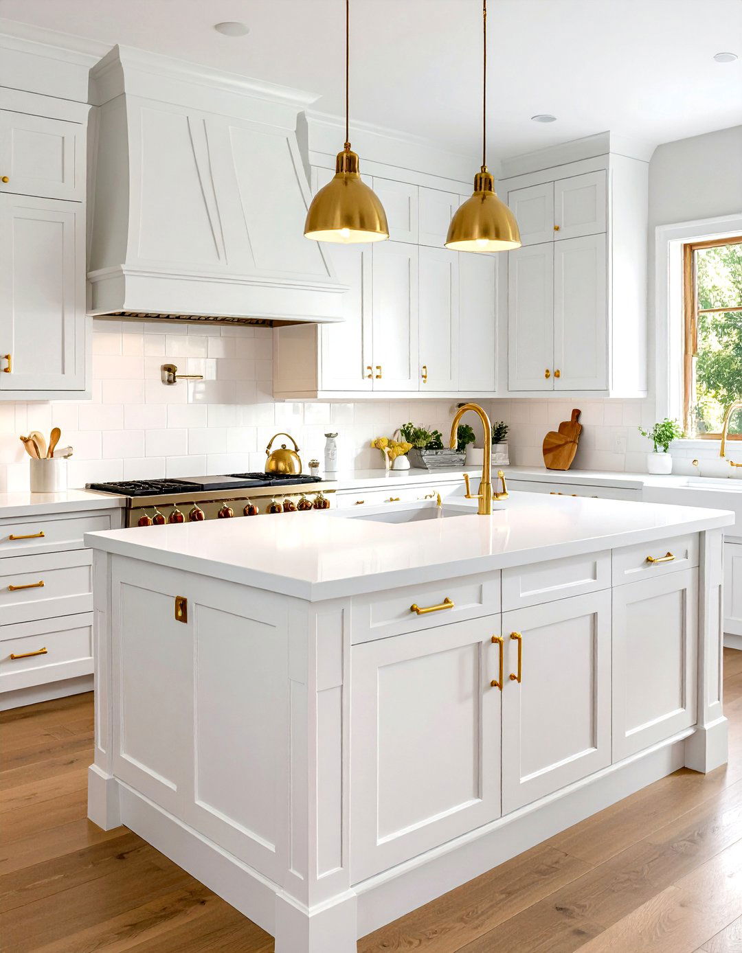 Gold Hardware White Countertop - 30 white countertop kitchen ideas