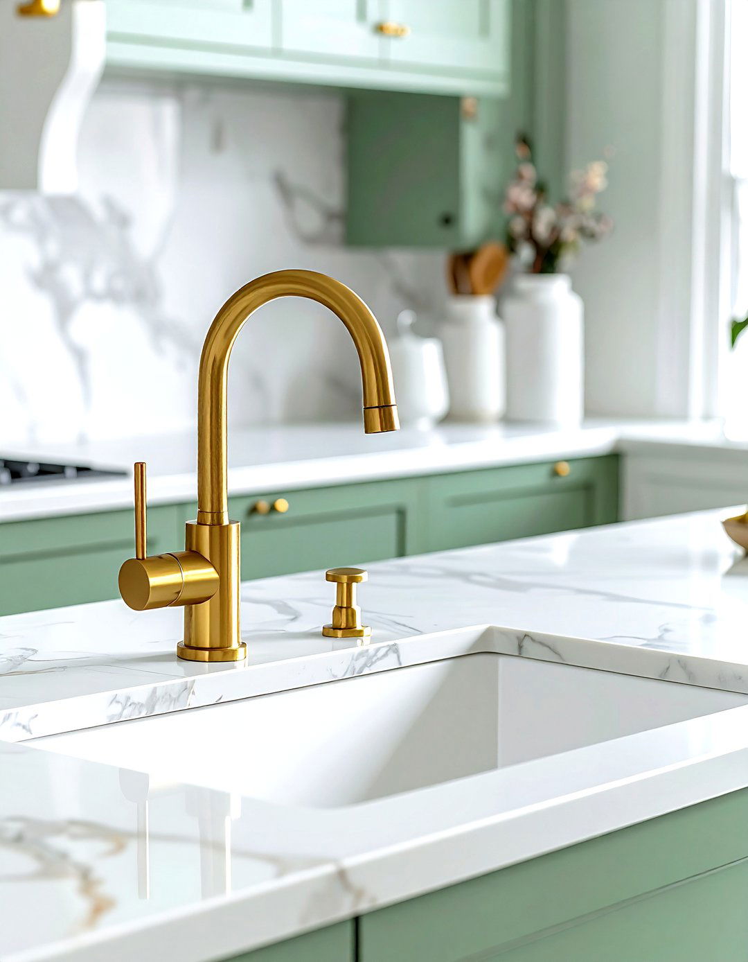 Gold Kitchen Faucet - 30 kitchen design ideas