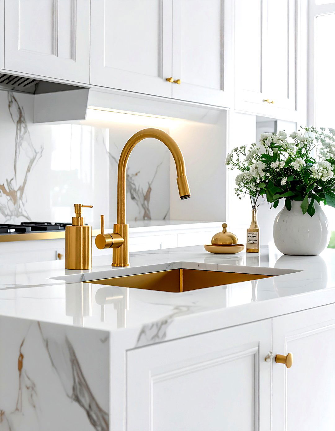 Gold Kitchen Faucet - 30 luxury kitchen ideas