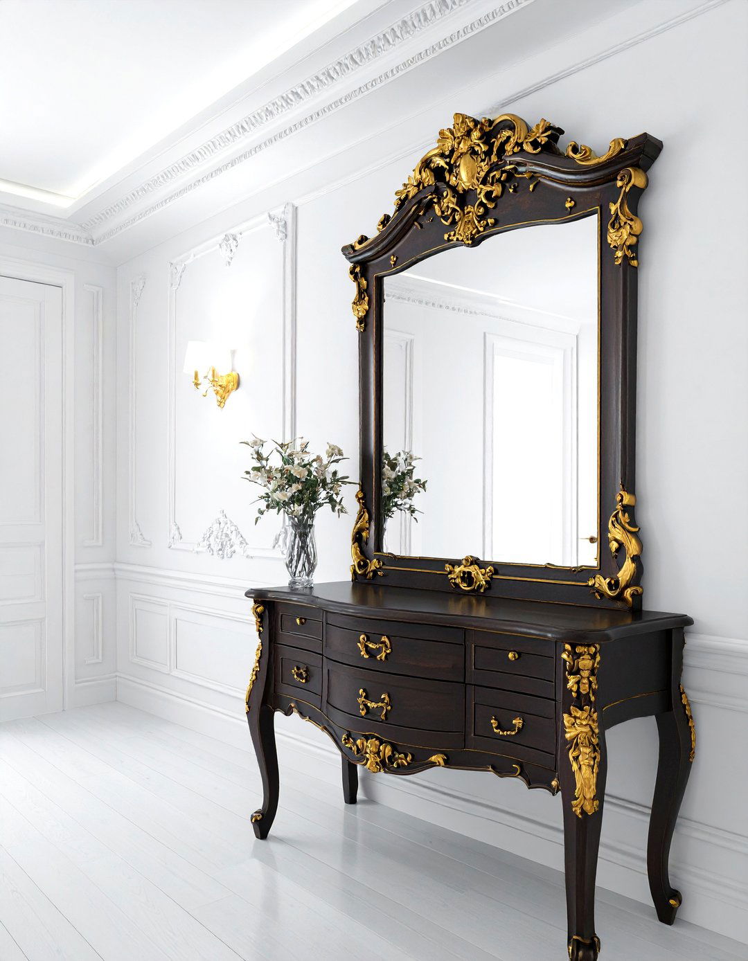 Gold Leaf Accents - 30 Victorian bathroom ideas