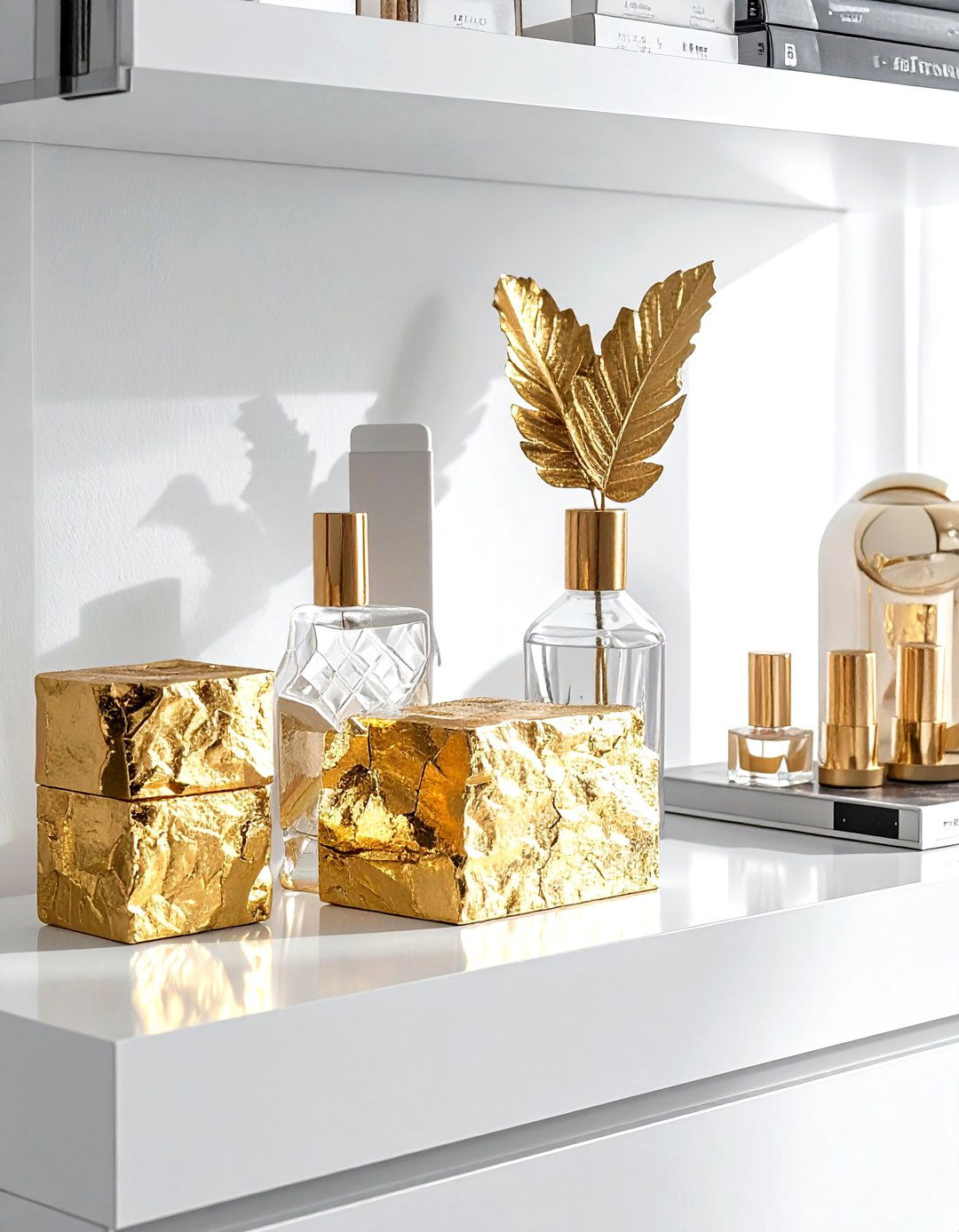Gold Leaf Bookends - 30 decorative bookend ideas