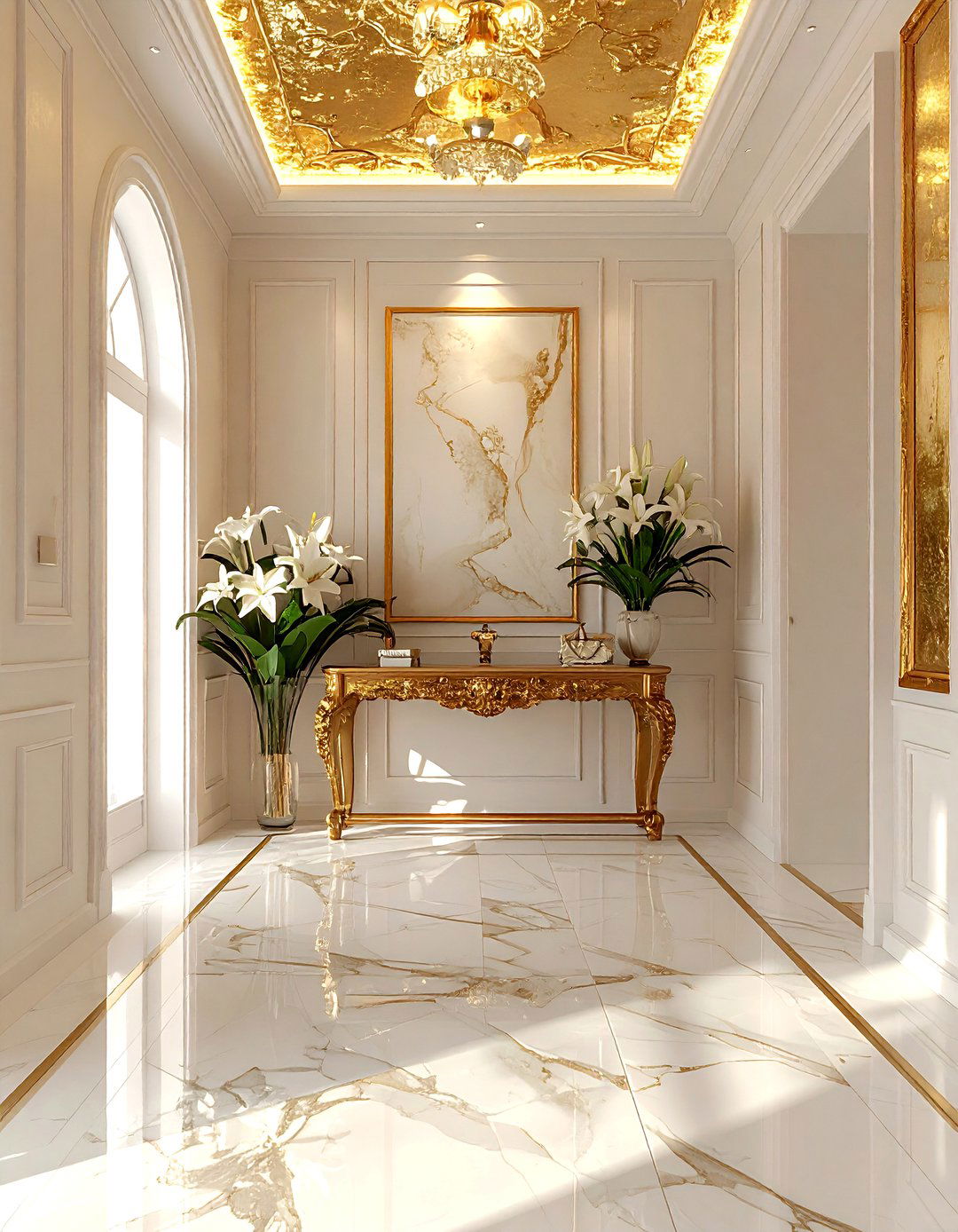 Gold Leaf Ceiling - 30 painted ceiling ideas