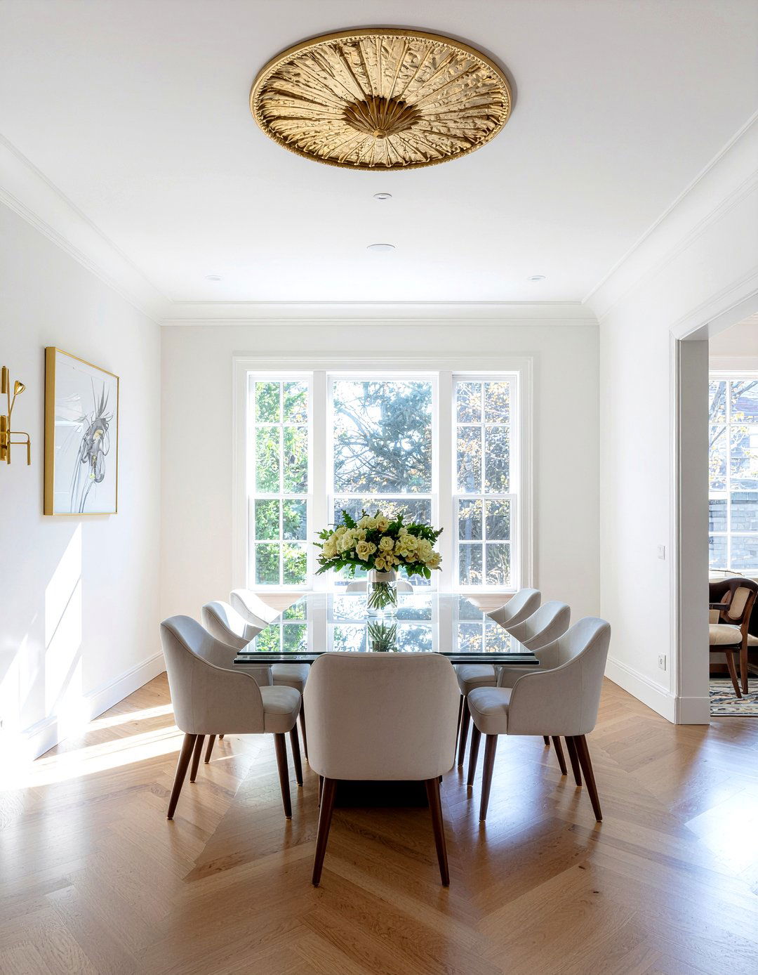 Gold Leaf Ceiling Medallion - 30 dining room ceiling medallion ideas