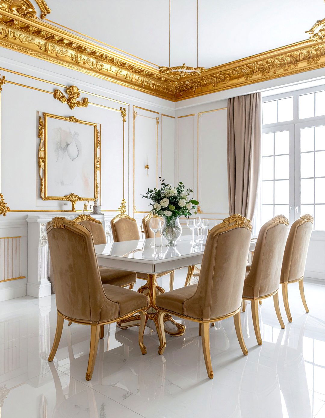 Gold Leaf Crown Molding - 30 dining room crown molding ideas