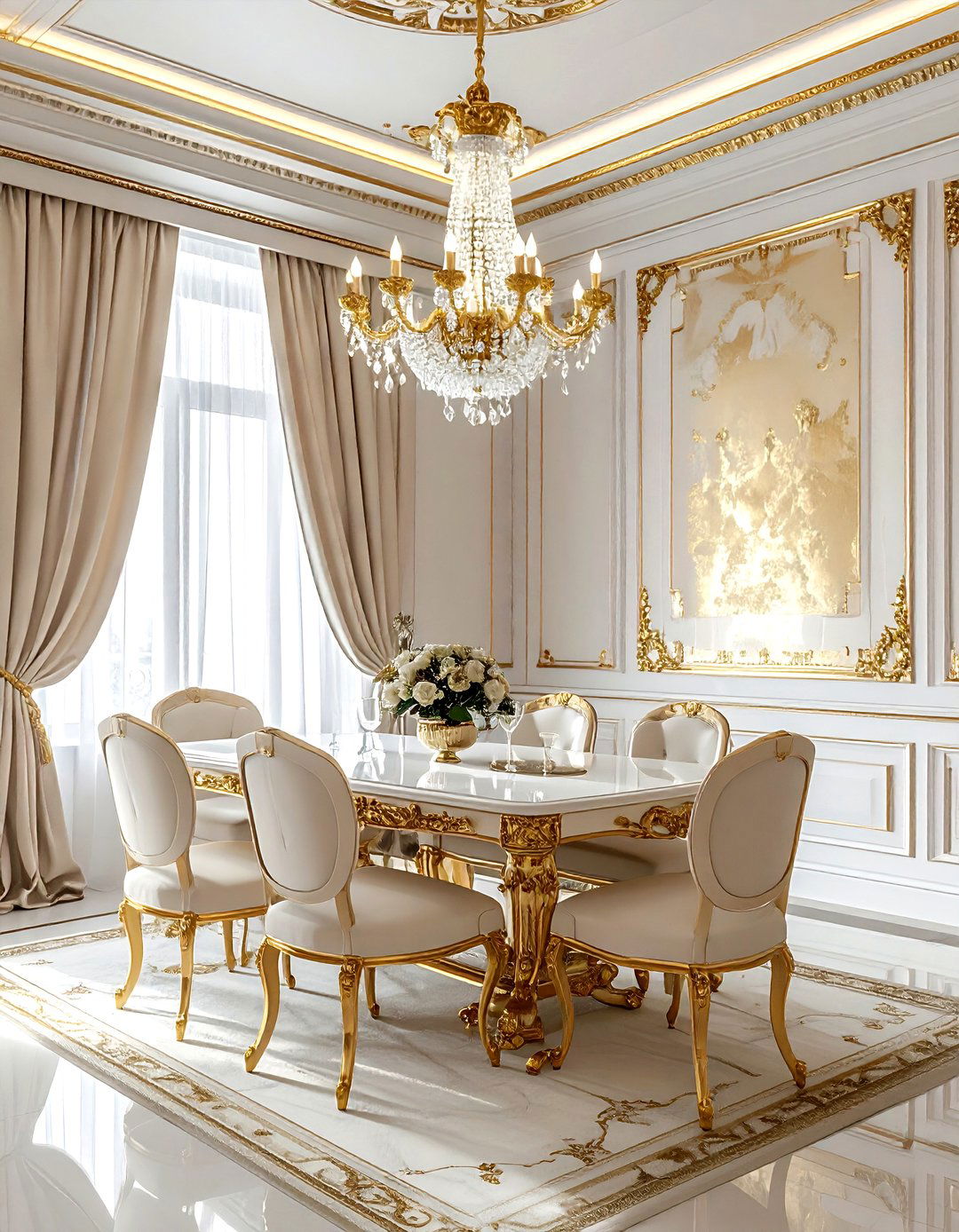 Gold Leaf Dining Room - 30 regal dining room ideas