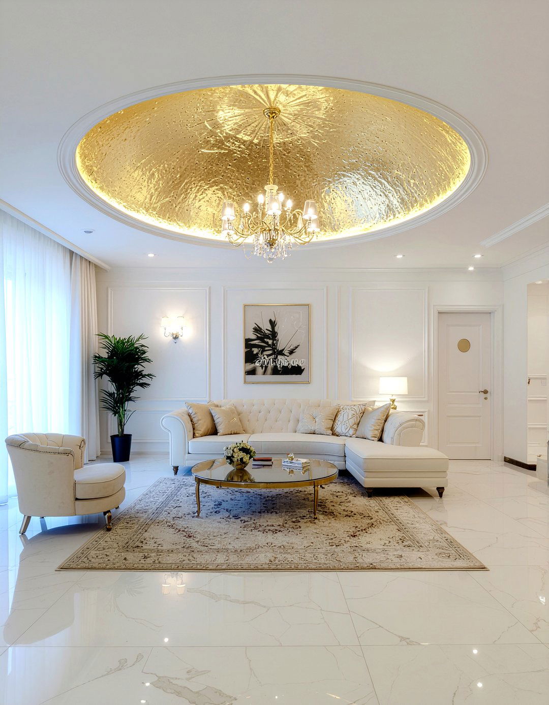 Gold Leaf Dome Ceiling - 30 living room dome ceiling ideas