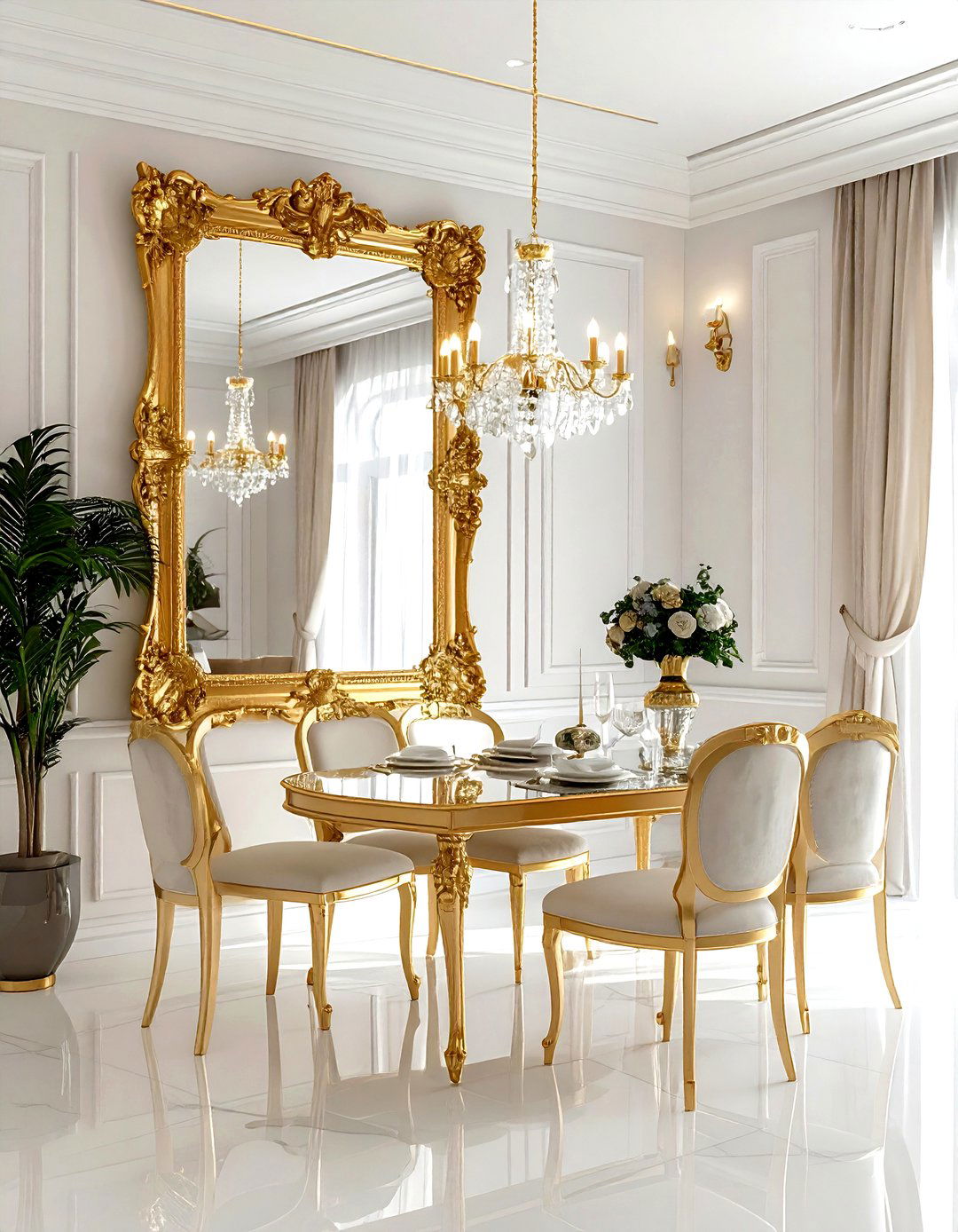Gold Leaf Mirror Dining Room - 30 manor dining room ideas