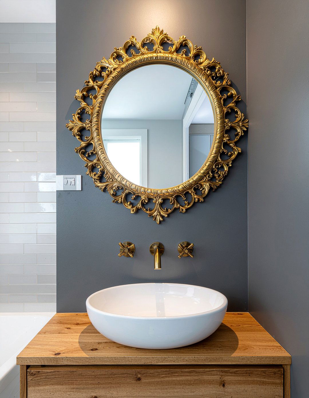 Gold Leaf Mirror Frame - 30 bathroom period style ideas