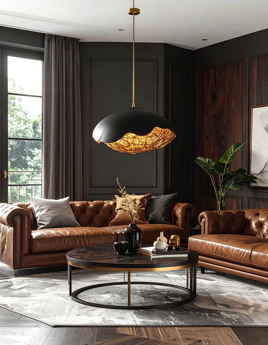 Gold Leaf Pendant - 30 dining room pendant lighting ideas