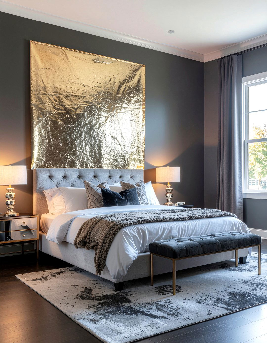 Gold Leaf Screen - 30 bedroom screen ideas