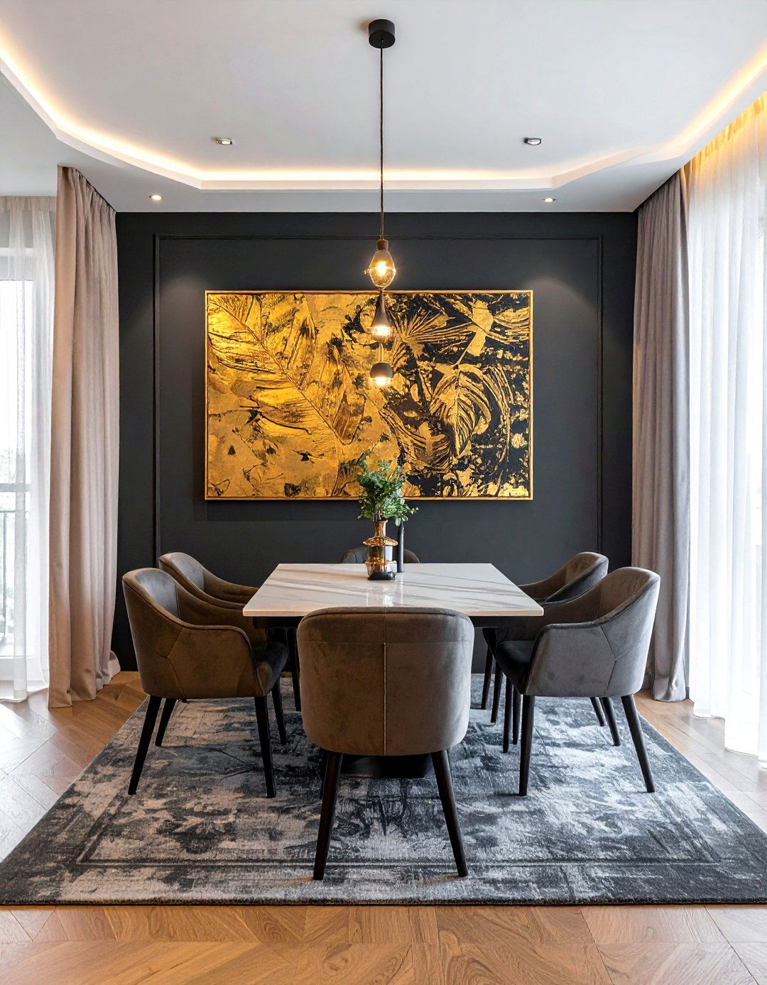Gold Leaf Wall Art - 30 Thai dining room ideas