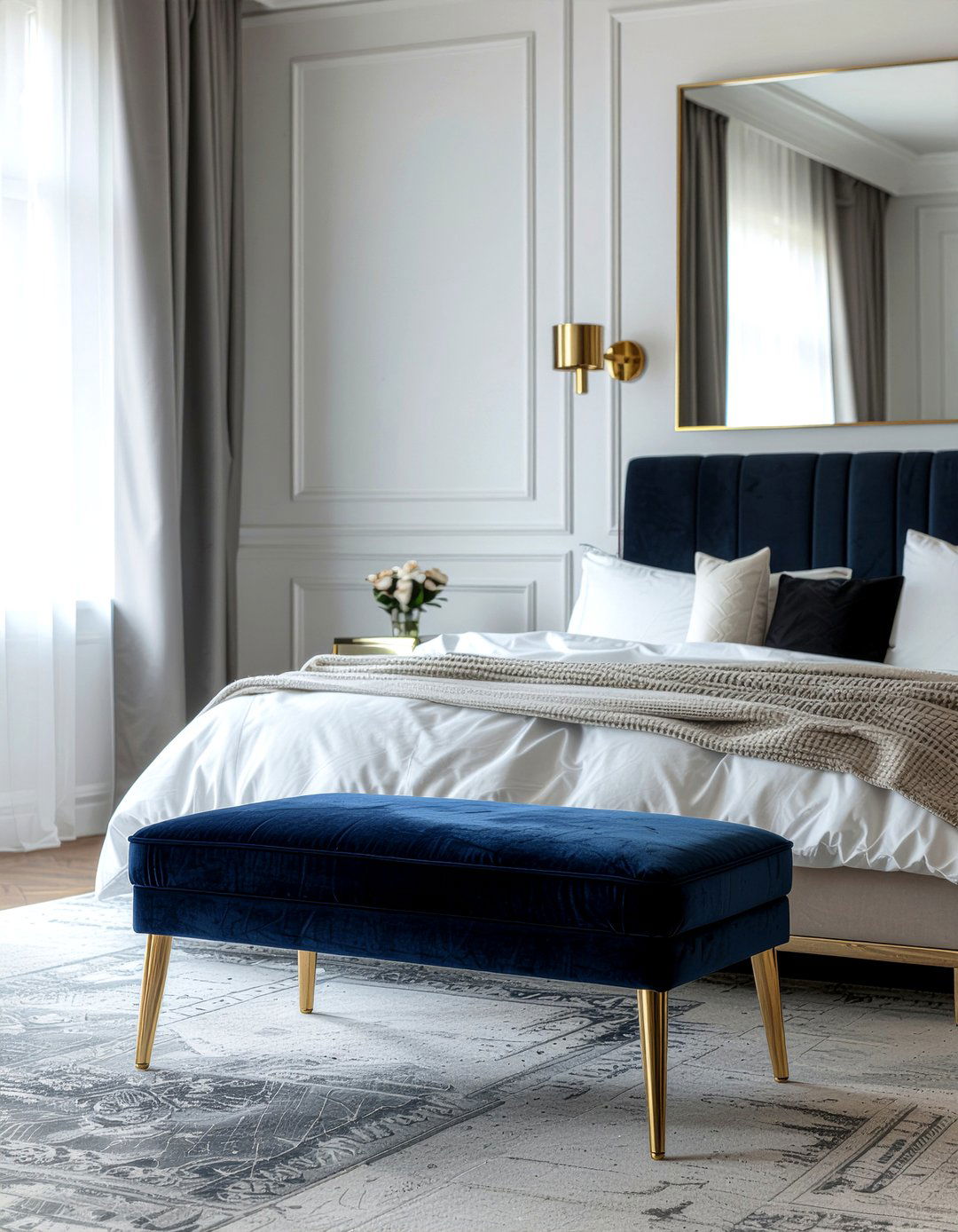 Gold Leg Settee - 30 bedroom settees