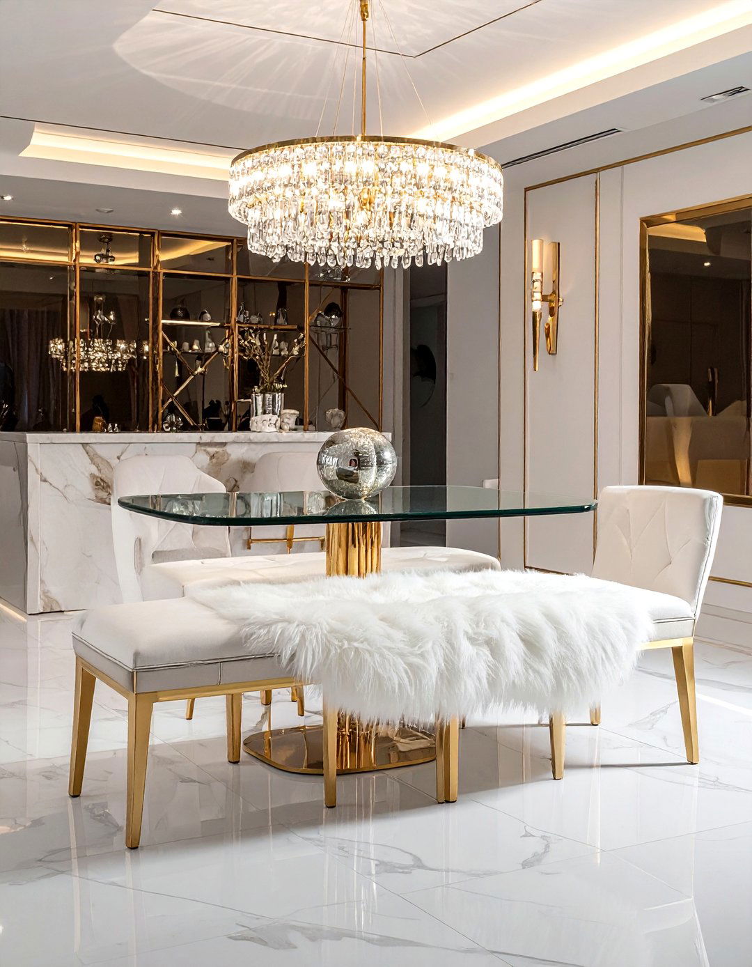 Gold Leg Upholstered Bench - 30 upholstered dining bench ideas