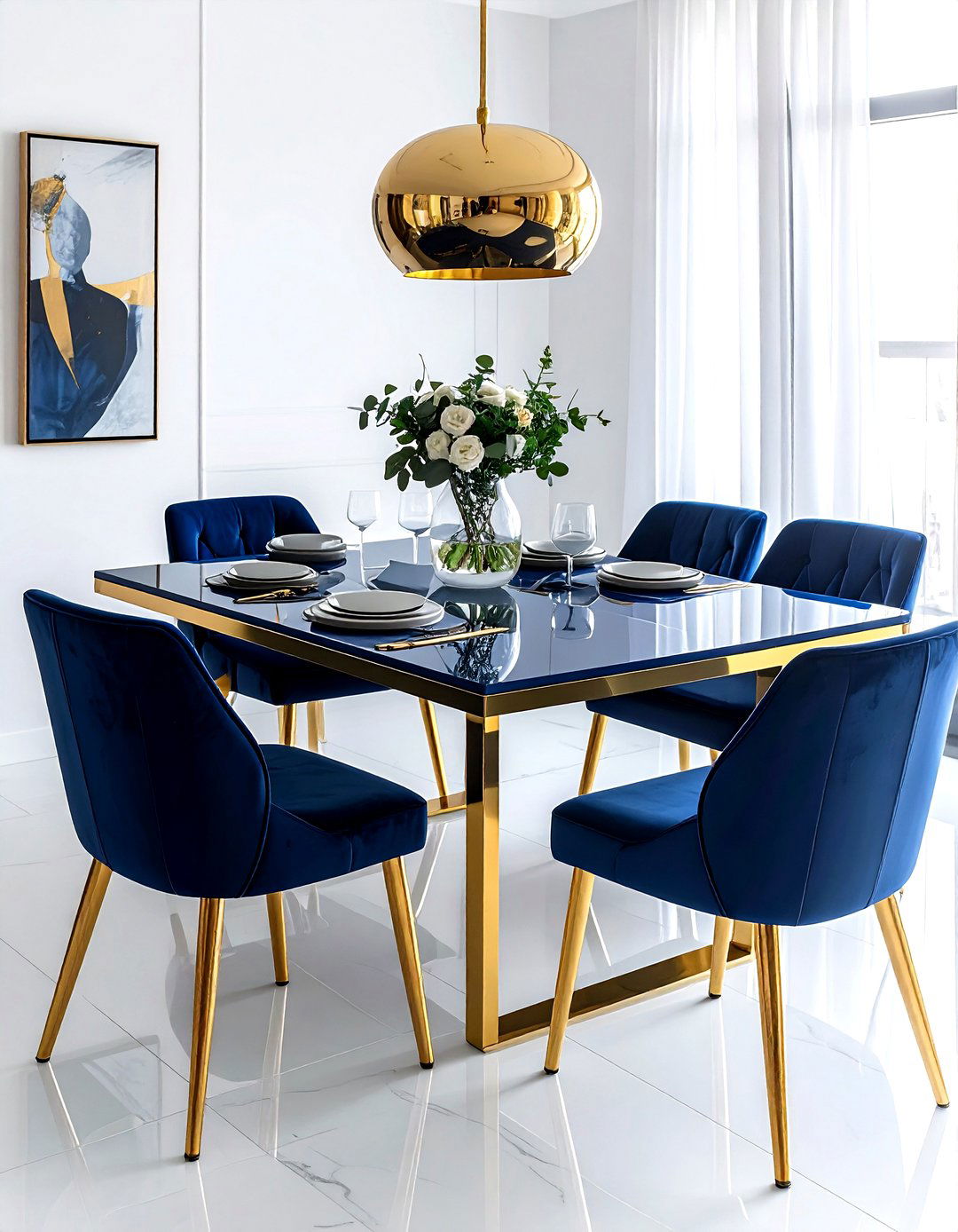 30 Gorgeous Navy Gold Dining Room Ideas for Entertaining