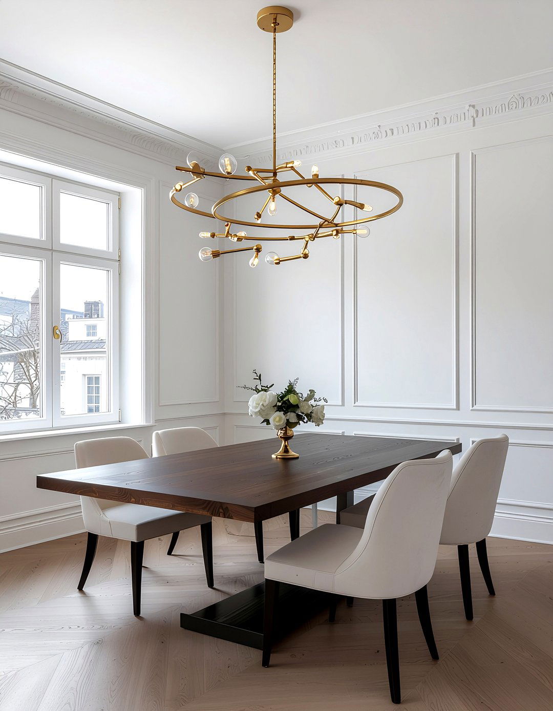 Gold Light Fixture - 30 dining room update ideas