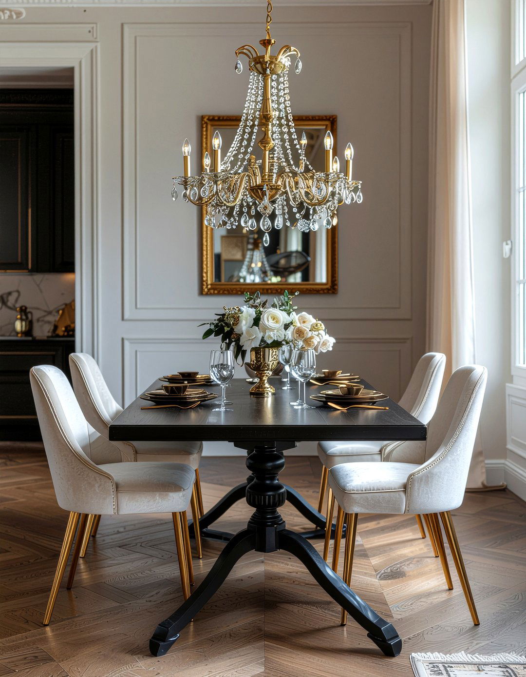 Gold Metal Accents - 30 condo dining room ideas