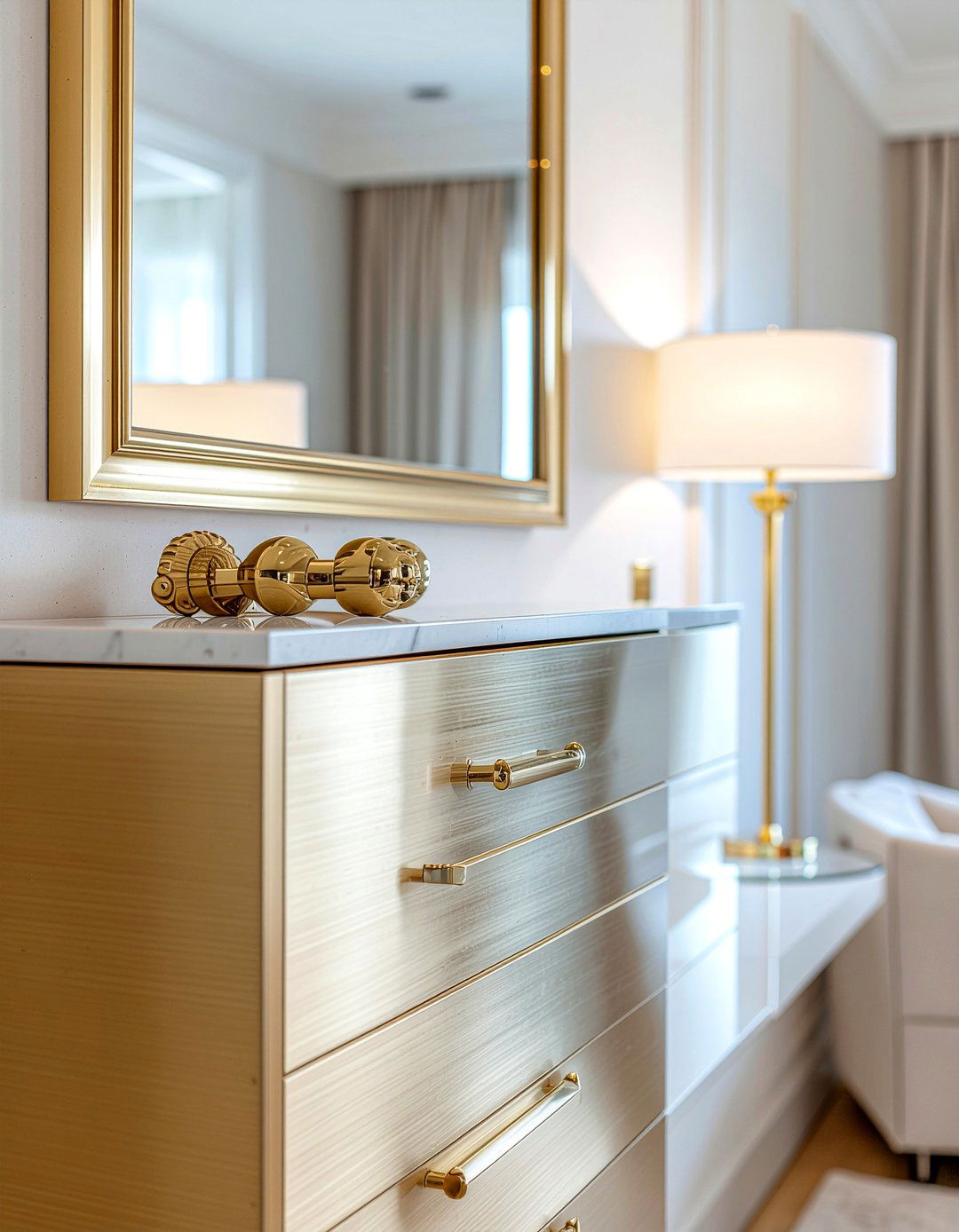 Gold Metal Accents - 30 hotel bedroom ideas