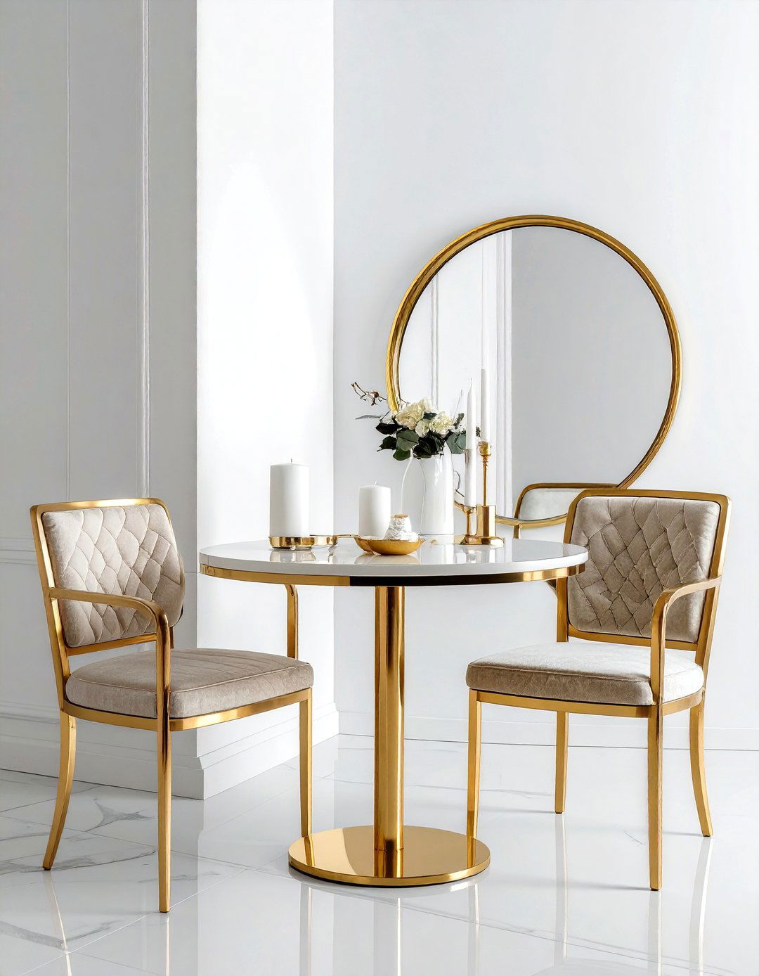 Gold Metal Accents - 30 modern classic dining room ideas
