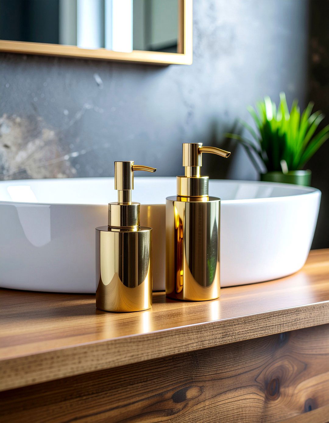 Gold Metal Accessory Set - 30 bathroom organizer set ideas