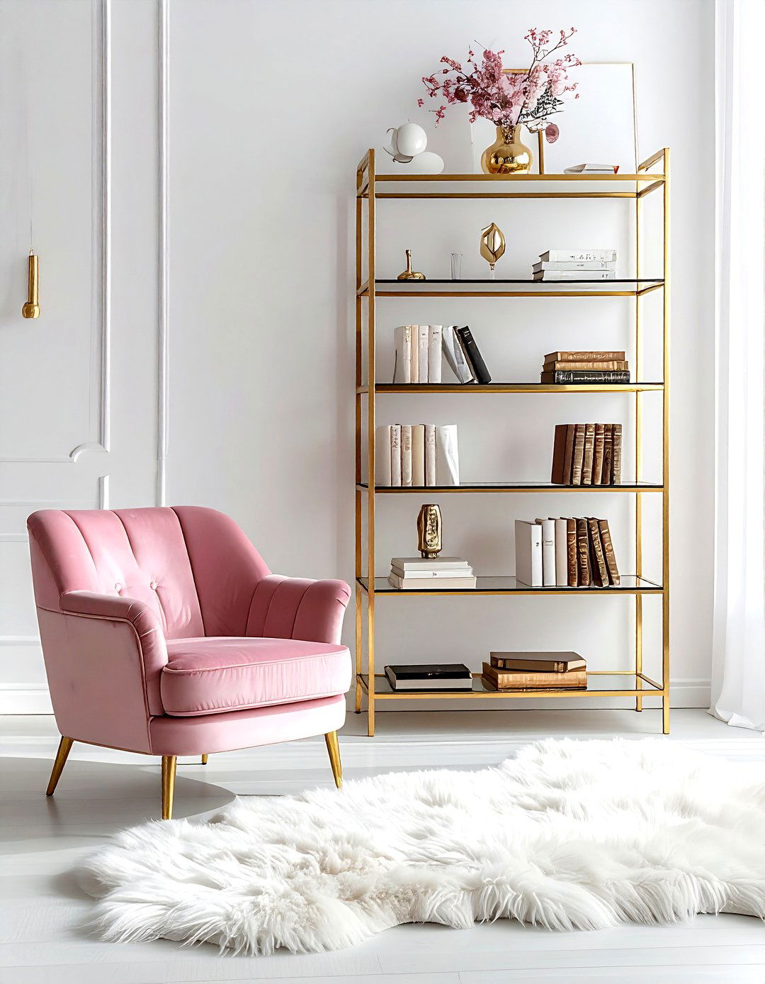 Gold Metal Bookshelf - 30 office bookshelf ideas