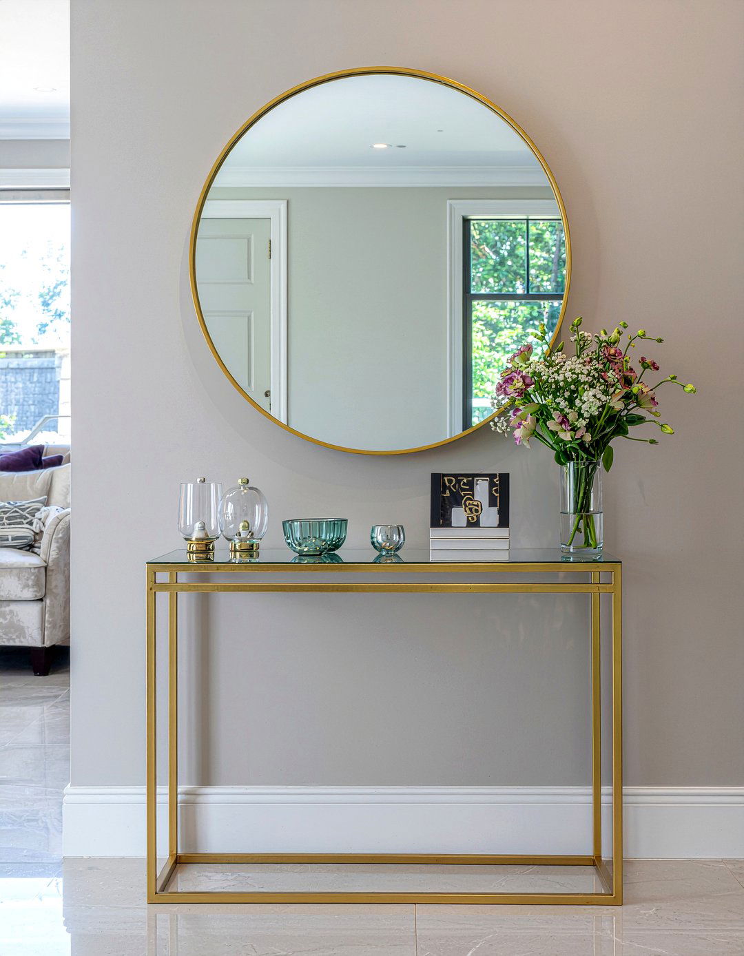Gold Metal Entry Table - 30 living room console table ideas