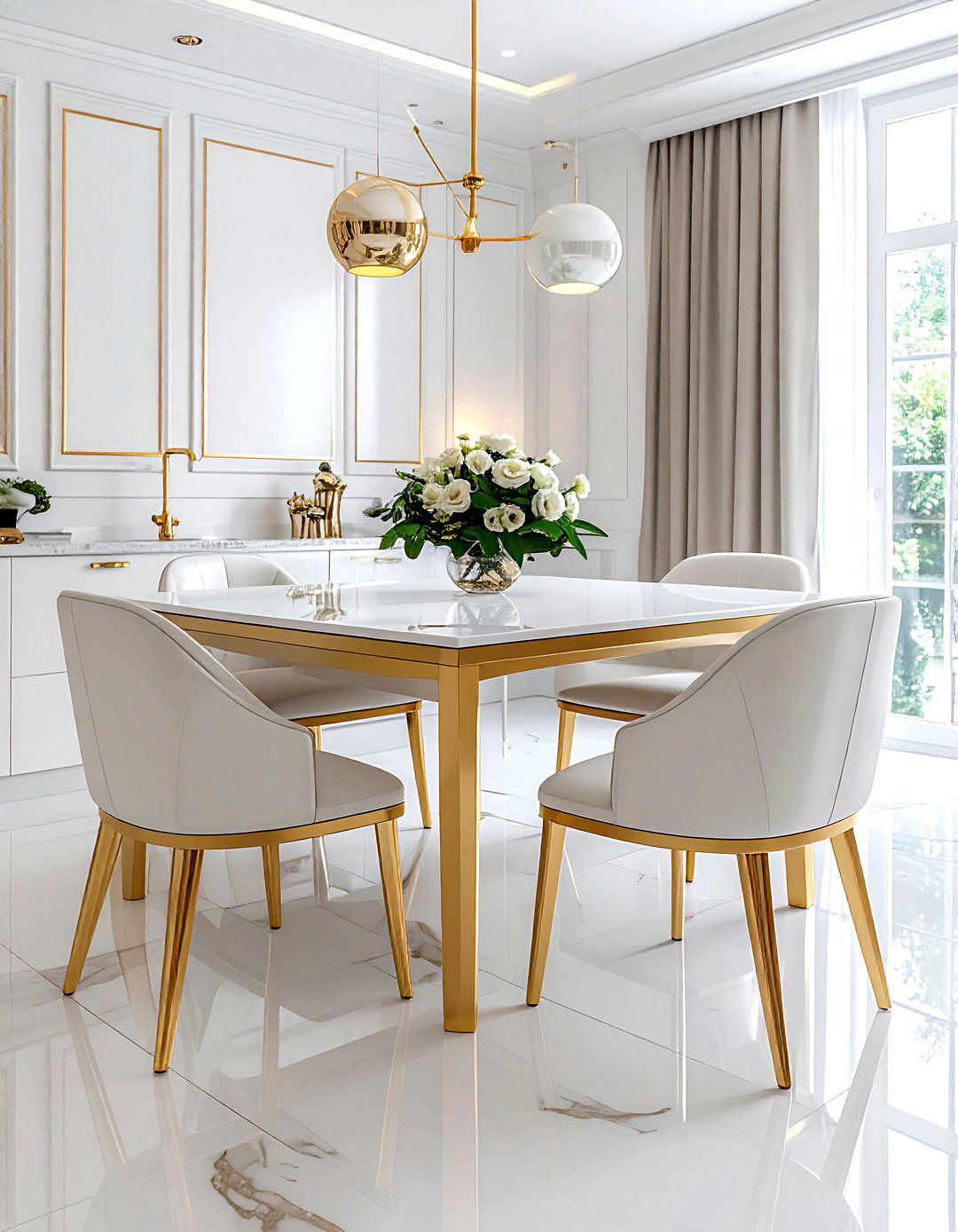 Gold Metal Hardware - 30 dining room accent ideas