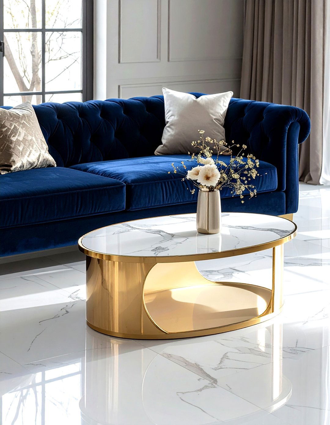 Gold Metal Oval Coffee Table - 30 living room oval coffee tables