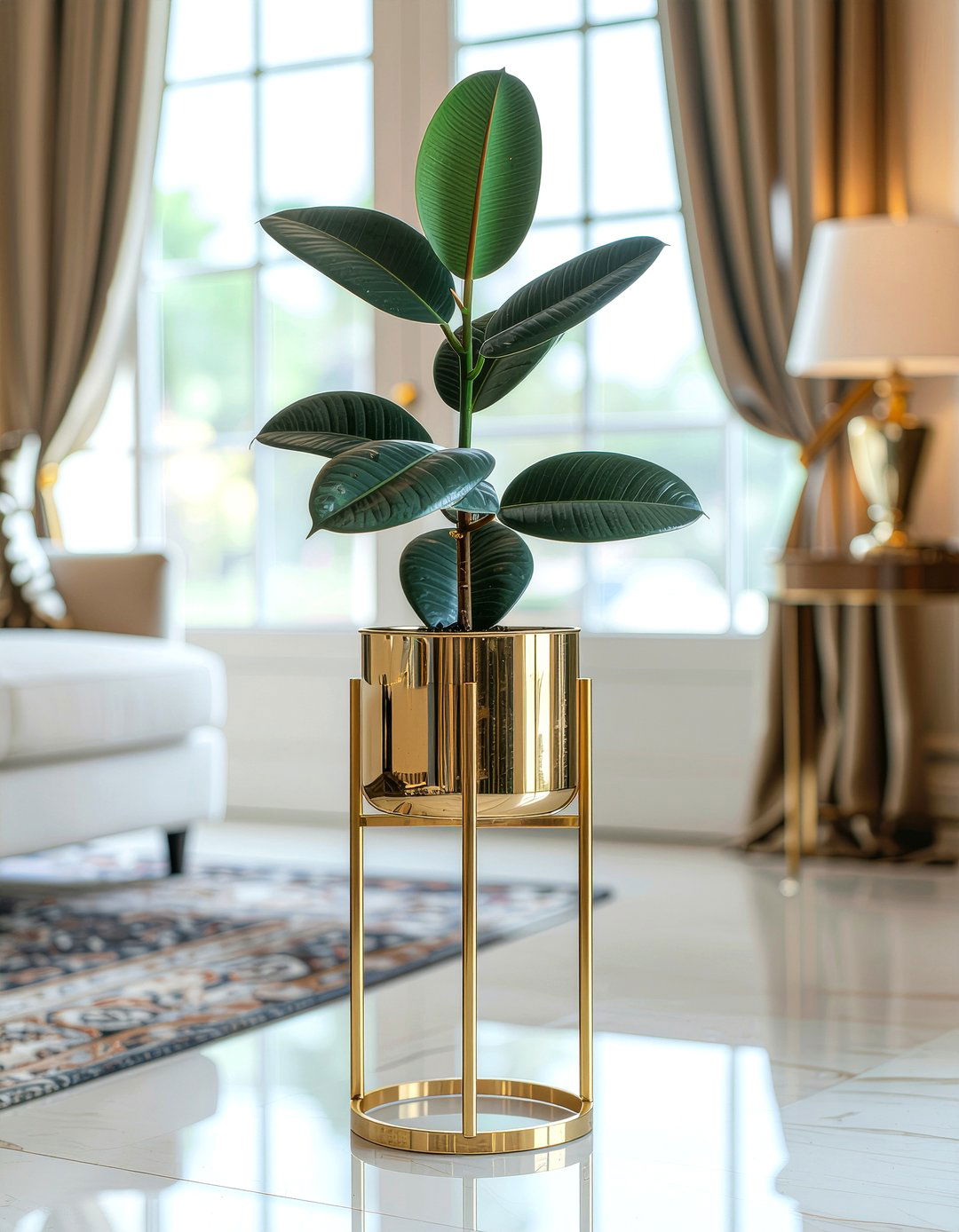 Gold Metal Plant Stand - 30 living room planters