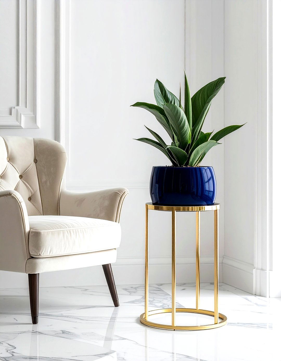 Gold Metal Plant Stand - 30 living room plant stands