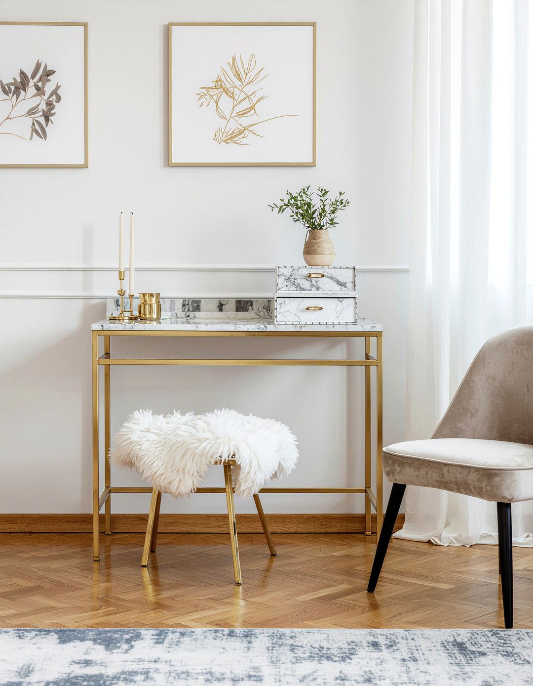 Gold Metal Secretary Desk - 30 bedroom secretary desks