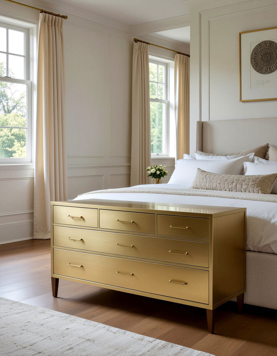 Gold Metal Storage Chest - 30 bedroom storage chests