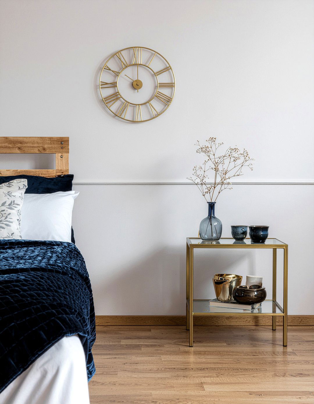Gold Metal Wall Clock - 30 bedroom wall clocks