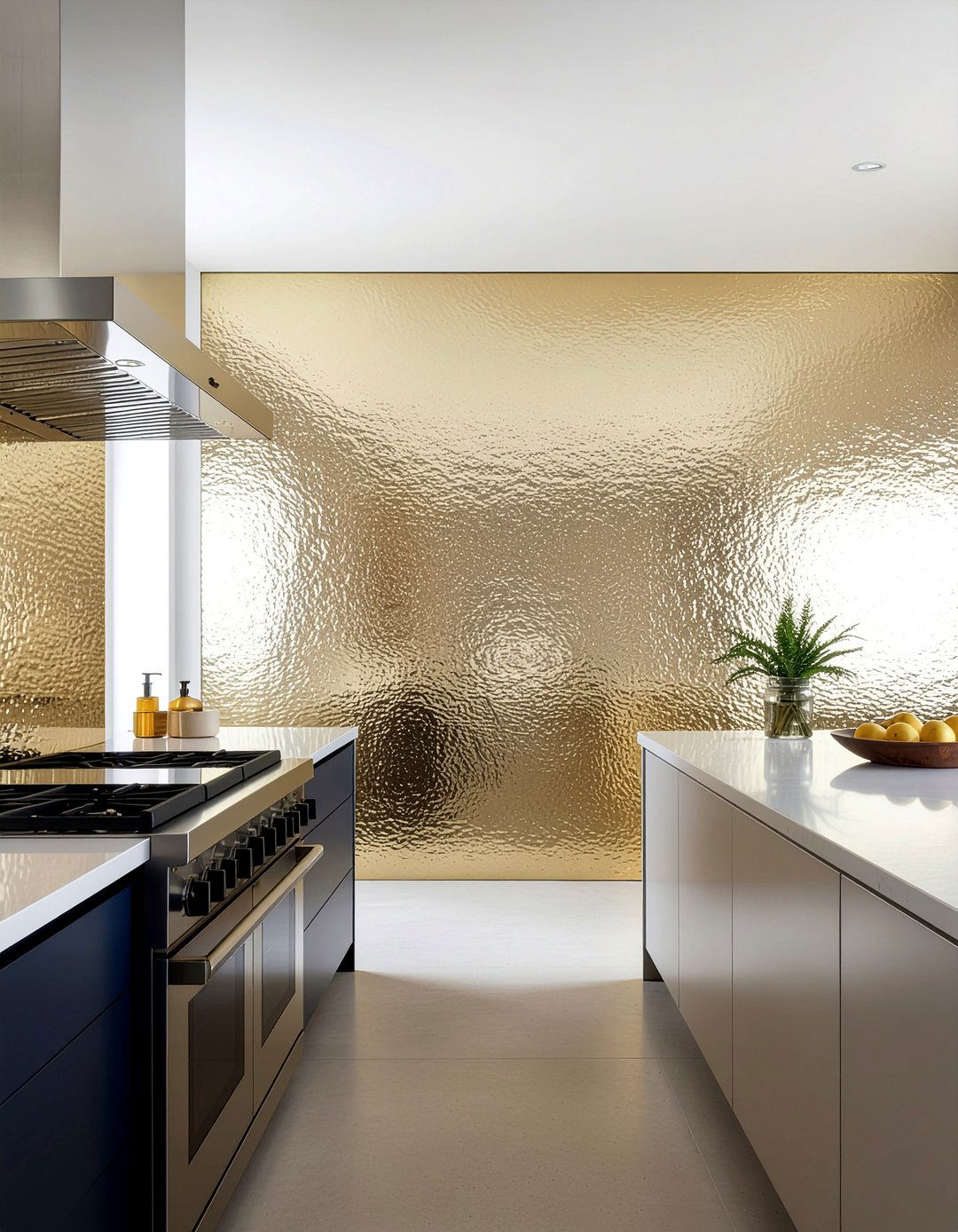 Gold Metallic Kitchen Wall - 30 kitchen accent wall ideas