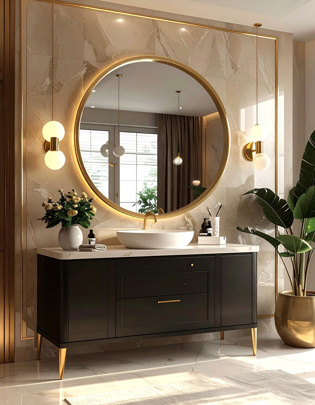 Gold Mirror Bathroom - 30 Property Brothers bathroom ideas