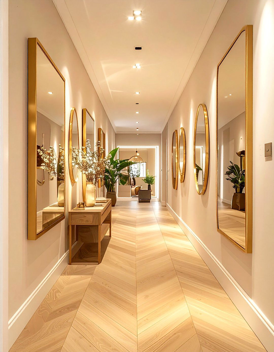 Gold Mirror Wall - 30 gold decor ideas